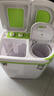 小鸭迷你双桶洗衣机家用小型双缸半自动婴儿童洗脱两用 3.5公斤浅绿【蓝光功能+洗脱两用】 双缸 实拍图