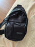运动跑步包男休闲斜挎包手机包防泼水健身包女单肩包 黑色 实拍图