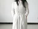 MUJI女式 轻盈 平纹套头连衣裙女装裙子长裙 26年春季连身裙 BC2QXC6S 米白色条纹 S (155/80A) 实拍图