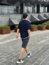 gxgjeans男装  假两件拼接简约休闲短袖T恤男生上衣 26夏新品 藏青色 XL (180) 实拍图