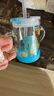 富光玻璃杯家用儿童牛奶杯子带刻度吸管水杯男女宝宝冲泡奶粉杯带把手 实拍图