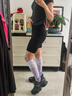 杜威克压力袜子专业防滑瑜伽女运动跑步跳绳肌能压缩中长筒小腿袜 2双装 实拍图