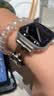 腕美主义适用苹果s11手表滑梯拼皮表带watch s10金属滑梯扣apple watch s9透气表链se3女款高级感替换腕带 【滑梯款拼皮】-银-奶白皮+银色连接器 适用：iwatch11代10代【 实拍图