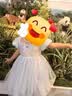 迪士尼女童连衣裙儿童裙子夏装新爱莎公主裙洋气蓬蓬网纱裙84016蓝色120 实拍图