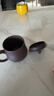 藏壶天下【礼盒装】宜兴紫砂杯全手工刻绘茶杯盖杯男女士办公杯泡茶大杯子 紫泥大款 515ml 实拍图