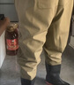 胜丽 水叉裤下水裤半身皮叉裤钓鱼连体防水水稻田渔裤加厚90丝带护膝黄色44码 1条BWP90Y 实拍图