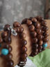 黑花梨沉香木檀木佛珠108念珠仿绿松石隔珠木质手链总批发 黑花梨隔珠08mm*108颗 实拍图