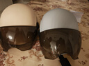 雅迪头盔3c认证Q50摩登光芒热浪白鲨电动车摩托车自行车助力车四季男女通用轻便式E1防晒米色 实拍图
