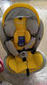 Heekin德国 儿童安全座椅汽车用0-4-12岁婴儿宝宝360度旋转ISOFIX硬接口 尊享黄(遮阳棚+上拉带+侧保护) 实拍图