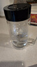 富光双层玻璃杯商务泡茶杯子 大容量男女耐热办公水杯带把黑色320ml 实拍图