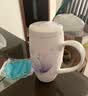 后海700ML大容量马克杯带盖骨瓷喝水杯子办公室茶杯女陶瓷水杯有盖的 腰鼓杯-天香百合紫[700ML可微波] 实拍图