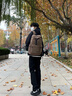 墨一双肩包男休闲帆布大容量背包书包大学生电脑包旅行户外徒步登山包 升级山系款式一-咖啡色-5794款 实拍图