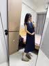 苒琦妈咪孕妇连衣裙2026新款潮妈孕期高级穿搭法式宽松纯棉长裙夏季孕妇裙 藏青色连衣裙 L 实拍图