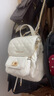 CHARLES&KEITH菱格大容量柔软多用背包书包双肩包包女包生日礼物CK2-60151400 Cream奶白色 S 实拍图