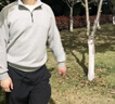 JEEP SPIRIT吉普半拉链卫衣男春季韩版立领针织衫男潮流上衣 花灰色 XL 实拍图