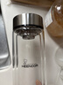 希诺抗菌玻璃杯双层防烫办公车载水杯男高档泡茶杯子XN-9303KT 360ml 实拍图