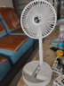 伸缩折叠小风扇家用静音充电型办公台式USB桌面宿舍大风力无线夏台面落地两用折叠电风扇 象牙白【充电款】3档调节-超静音设计 实拍图