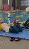 李宁（LI-NING）儿童泳衣连体长袖温泉保暖防晒男童冲浪服训练游泳装8793黑绿150 实拍图