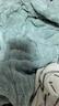 三利家居连帽浴裙女吸水速干不易掉毛浴巾式浴衣男情侣浴袍睡袍 绿色 实拍图