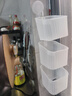 厨房葱姜蒜置物盒吸盘式置物架生姜大蒜调料筐免打孔墙上挂篮 3层旋转置物架 透明白【双吸盘】 实拍图