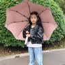 美度全自动三折雨伞学生儿童晴雨伞环扣柄可挂书包圆角防戳M3075粉色 实拍图