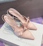 CHARLES&KEITH缎面蝴蝶结尖头高跟凉鞋女生日礼物送女友CK1-60361556 Light Pink浅粉色 36 实拍图