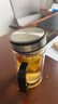 希诺双层玻璃杯带把手高档泡茶杯子男家用办公透明水杯XN-9005 420mL 实拍图