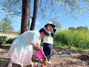 目丸儿童防晒帽春秋户外登山夏季大帽檐防紫外线遮阳男孩女童太阳帽子 卡其色 -FA 均码 实拍图