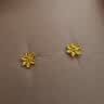 六福珠宝 足金栀子花黄金耳钉 计价 G01G0027DS 约1.03克 实拍图