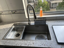 京东京造加厚304不锈钢米粒纹纳米水槽厨房大单槽洗菜盆76*46含龙头 实拍图
