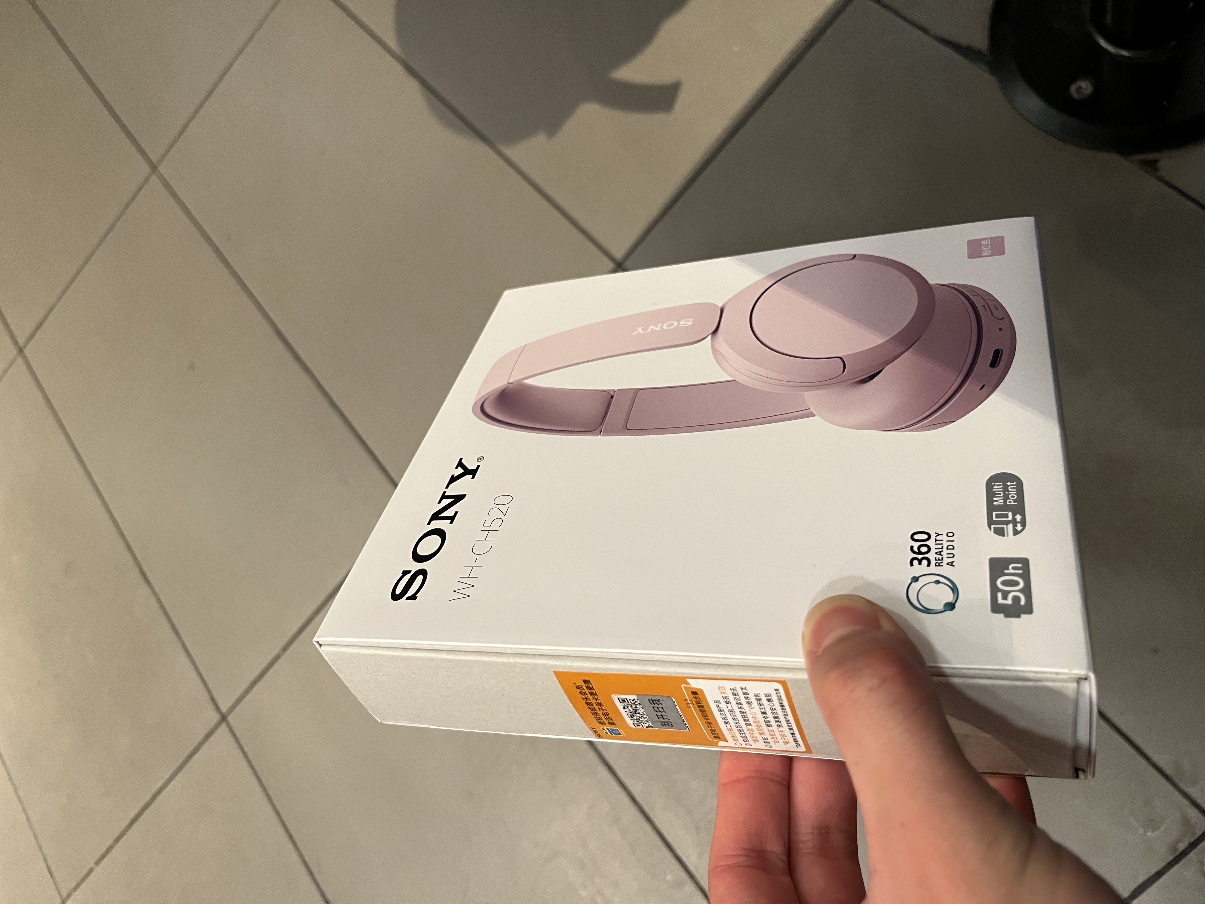 索尼（SONY）WH-CH520 无线蓝牙耳机头戴式电脑手机学习游戏音乐耳机通用适用于安卓苹果 粉色 实拍图