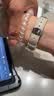 腕美主义适用苹果s11手表滑梯拼皮表带watch s10金属滑梯扣apple watch s9透气表链se3女款高级感替换腕带 【滑梯款拼皮】-银-奶白皮+银色连接器 适用：iwatch11代10代【 实拍图