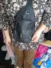 运动跑步包男休闲斜挎包手机包防泼水健身包女单肩包 黑色 实拍图