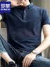 罗蒙（ROMON）短袖t恤男士商务polo衫男夏季休闲短袖男上衣服外套男 青XL 实拍图