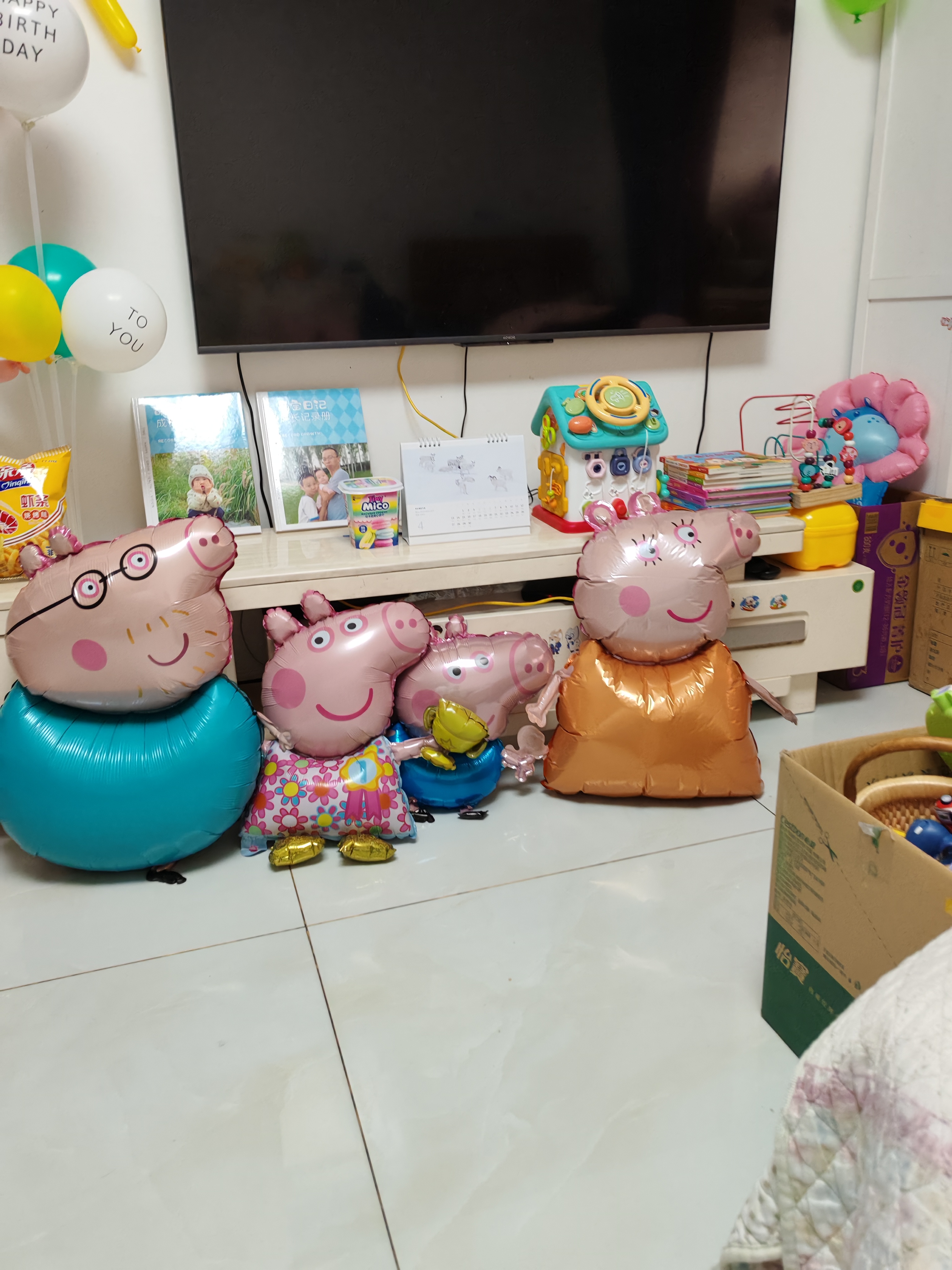 仕彩 生日气球装饰定制电视背景墙儿童女宝宝周岁宴场景布置 小猪佩奇 实拍图