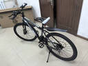 EG7山地自行车成人学生变速越野单车双减震赛车26寸青少年男女公路车 升级版辐条-黑白【加厚车架、轮胎】 26寸21速【适合：160-180CM】 实拍图