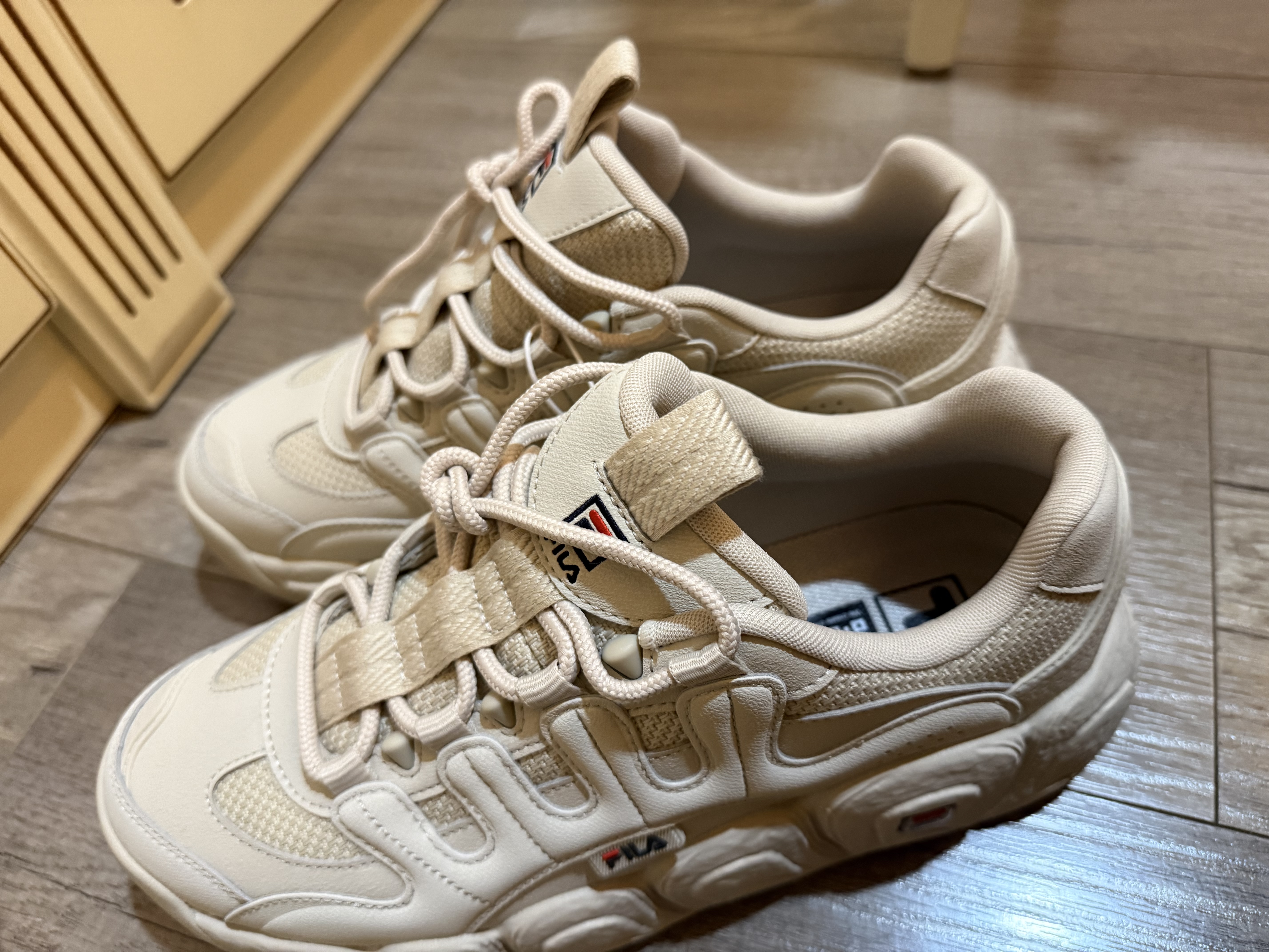 斐乐可颂鞋丨FILA老爹鞋男鞋面包鞋运动鞋厚底增高鞋子舒适休闲鞋 燕麦色-OM 43 实拍图