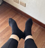 浪莎袜子女纯棉夏季抗菌女袜短筒女士全棉吸汗黑色休闲棉袜子6双 实拍图