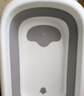 iuu婴儿洗澡盆 可折叠宝宝浴盆大号 洗澡神器躺托浴架新生儿童用品 【北欧灰】+可调节感温浴架 材质：FAD食品级材质检测认证 实拍图