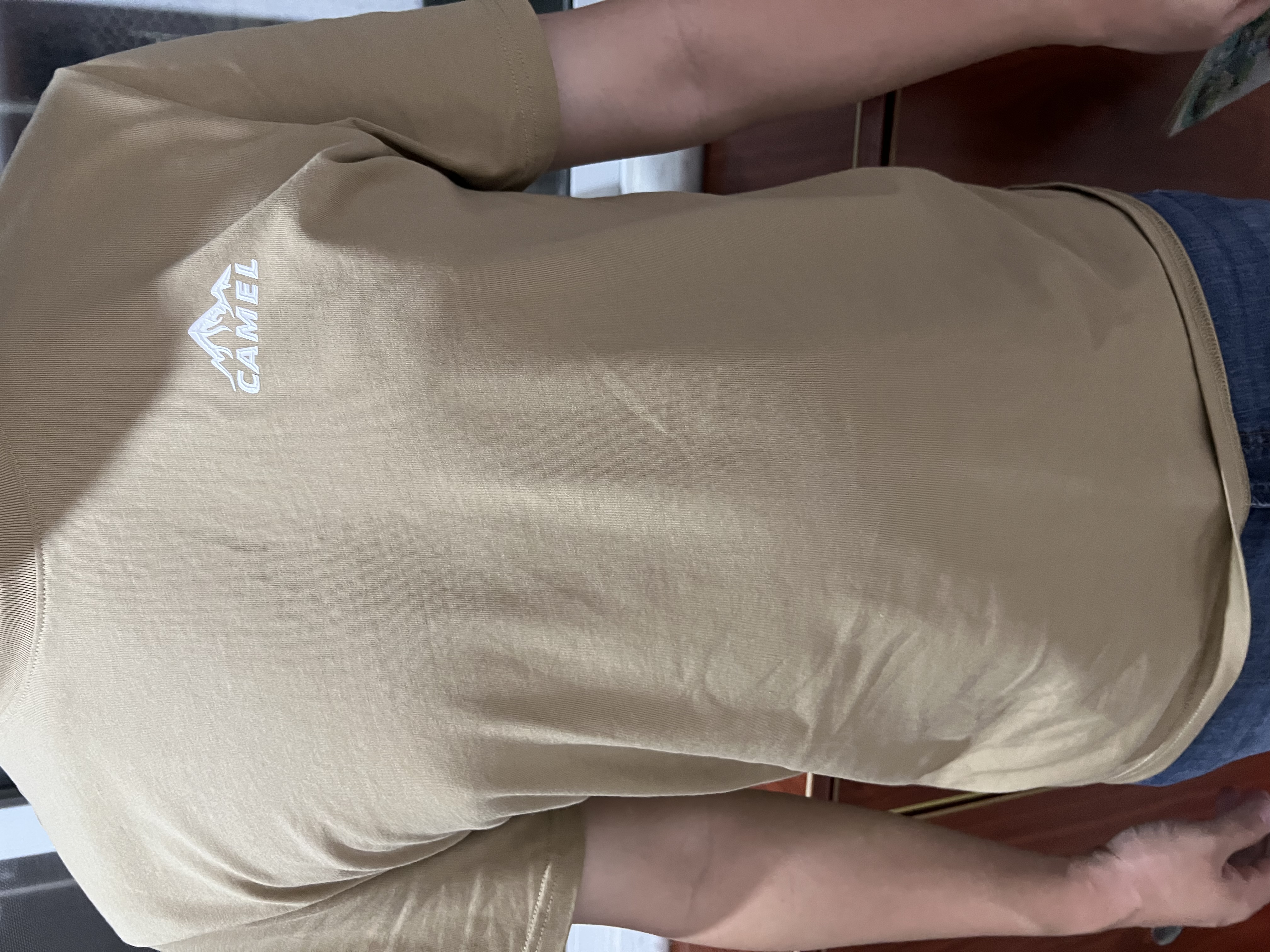 骆驼（CAMEL）双防棉感t恤男士圆领透气潮流宽松休闲运动短袖夏季M13BAQR045A 实拍图