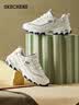 斯凯奇（Skechers）男女鞋小白熊休闲鞋子厚底增高百搭运动软底老爹鞋99999863 白色/海军蓝色/WNV 36.5 【正码正拍】 实拍图