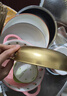 【韩剧同款】加厚不锈钢干锅海鲜锅火锅金色平底浅锅双耳锅泡面锅 单人款19cm【金色】双柄汤锅 实拍图