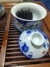 瓷牌茗茶具瓷牌茗 青花瓷茶杯盖碗 陶瓷泡茶壶 功夫茶具 三才碗150ML 国色天香三才盖碗 实拍图