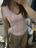 UR2026夏季新款女装简约简约日常百搭修身V领T恤UYB460006 裸粉 S 实拍图