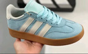 adidas「T头鞋」BARREDA板鞋德训鞋男女阿迪达斯轻运动 薄荷绿/汉玉白/树脂黄   38 实拍图