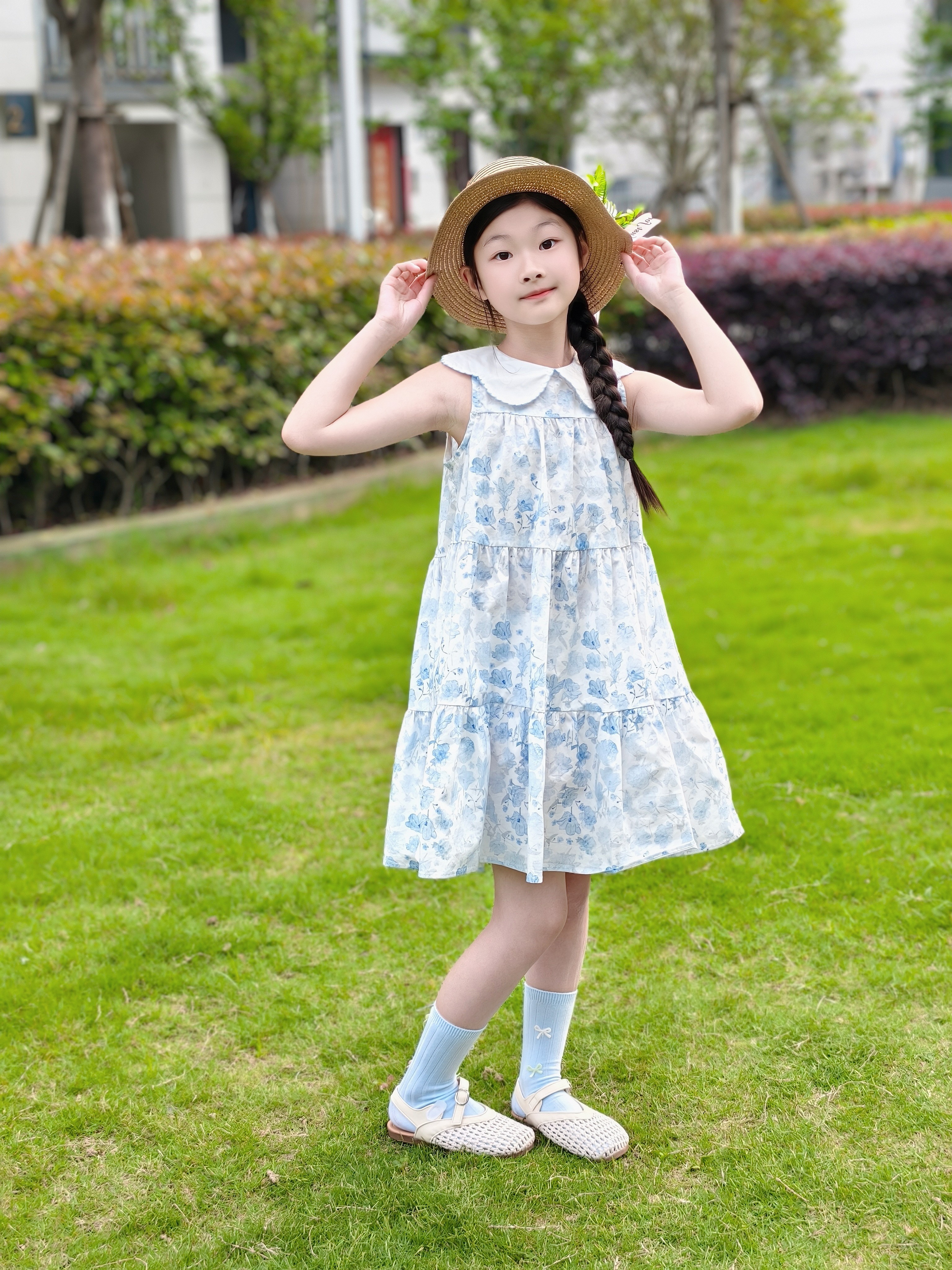 皇室童缘女童娃娃领连衣裙26夏款碎花蛋糕裙童装裙子中大童 实拍图