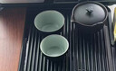 万仟堂旅行茶具 陶瓷茶具快客杯便携旅行一壶2杯户外茶具称心如意黑铁釉 实拍图