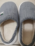 回力秋冬季居家棉拖鞋男厚底踩屎感条纹简约防滑耐磨室内家居拖鞋男冬 灰色 42-43 偏小一码 实拍图
