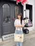 viney【彭小苒同款】牛皮托特包包女包单肩包生日母亲节礼物实用送妈妈 【米白】520送女朋友礼物高档品牌大容量手提包 实拍图