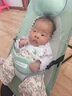 哈森熊婴儿摇摇椅哄娃神器哄宝宝哄睡摇篮躺椅可折叠可调节摇摇椅安抚椅 绿色-双层网格款+头枕 实拍图